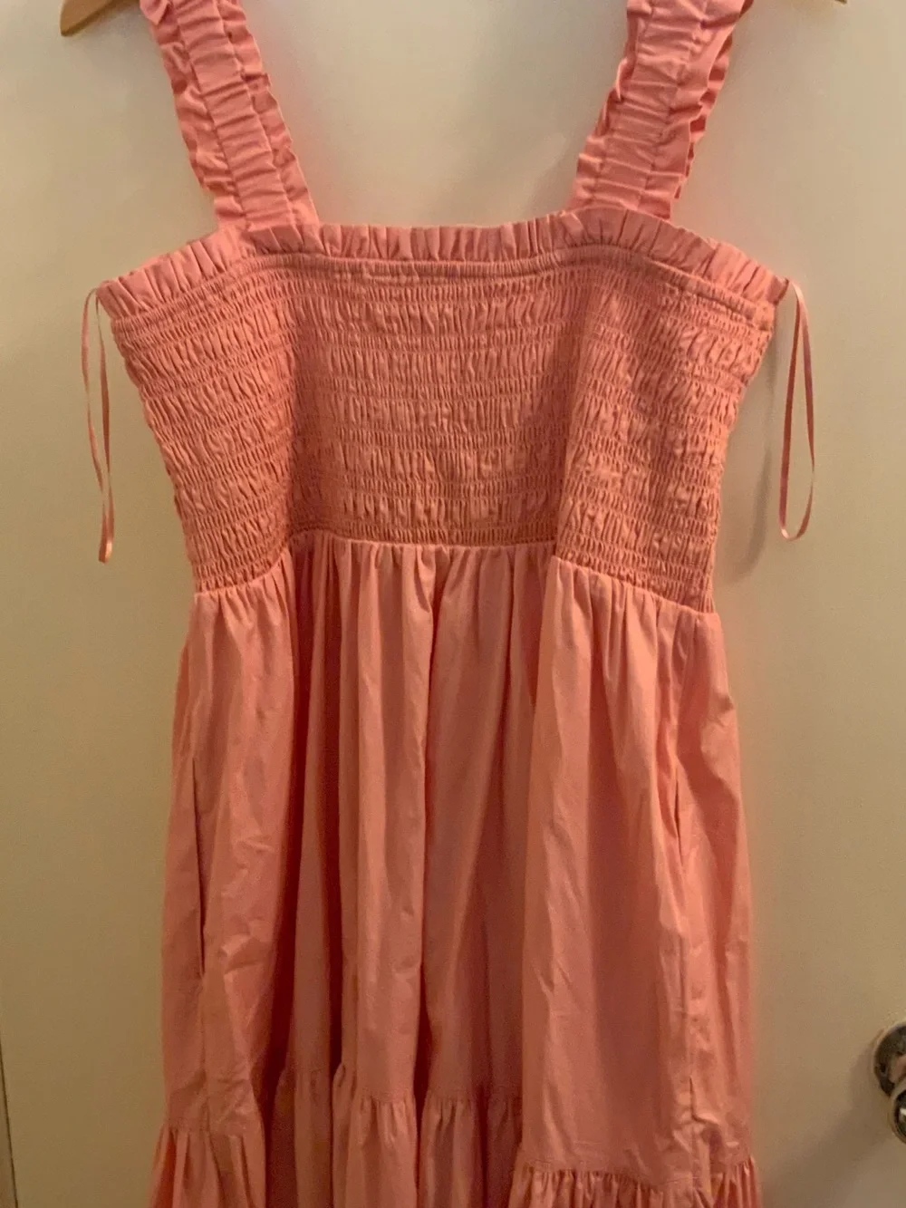 Abercrombie & Fitch Coral Pink Smocked Maxi Dress